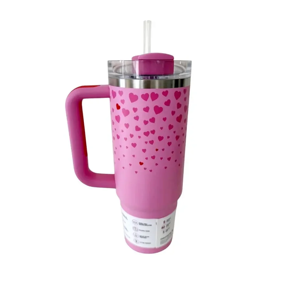 STANLEY TUMBLER 30 OZ. VALENTINE SWEET HEARTS ST. STEEL H2.0 FLOWSTATE QUENCHER - Picture 7 of 8